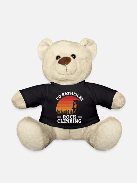 Boulder Klettern Bergsteigen Felsklettern Geschenk - Teddy - Schwarz