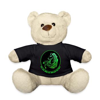 Neon green Camargue horse - Teddy Bear - black - Front