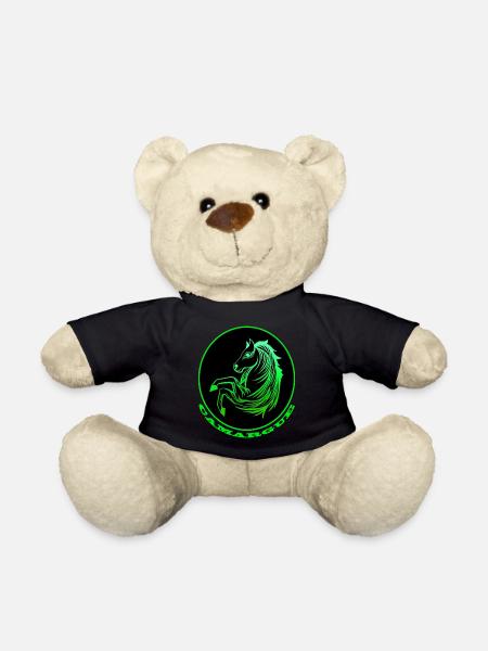 Cheval de Camargue vert fluo - Nounours - noir