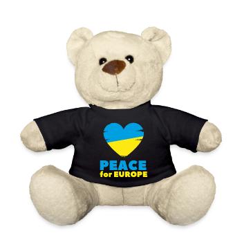 Paix pour l’Europe Cœur Paix Ukraine мир Guerre - Nounours - noir - Devant