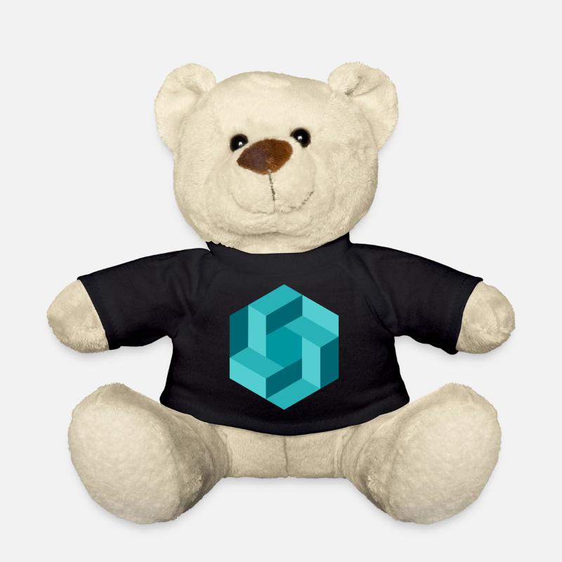 Abstrakte Geometrie in Blau - Teddy - Schwarz