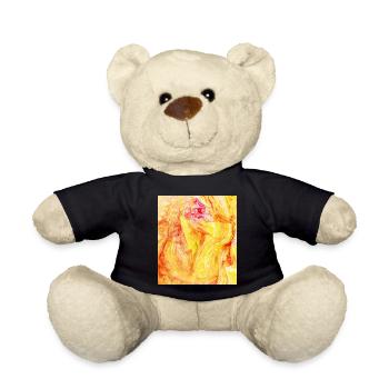 Farbverlauf gelb rot - Teddy - Schwarz - Vorne