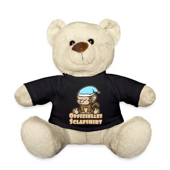 Offizielles Schlafshirt süßes Äffchen - Teddy - Schwarz - Vorne
