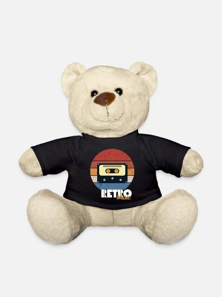 Colorful Retro Theme Design - Teddy Bear - black
