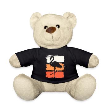Flamingo Vogel Bunt Exotisch Sommer - Teddy - Schwarz - Vorne