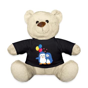 Pinguine mit Luftballons - Teddy - Schwarz - Vorne