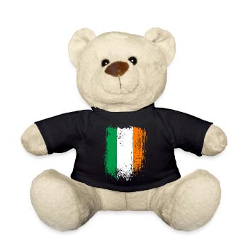 Irische Trikolore Flagge - Teddy - Schwarz - Vorne