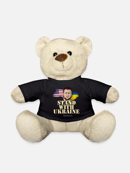 Ukraine USA Stand with Ukraine - Teddy - Schwarz