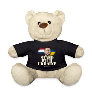 Ukraine Pays-Bas Devise Stand avec l’Ukraine - Nounours - noir - Devant