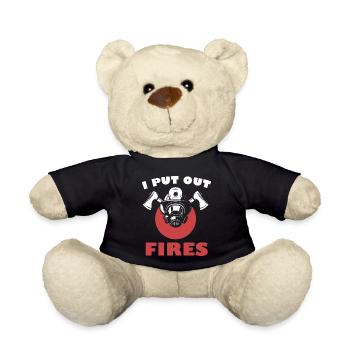 J’éteint des incendies drôle pompier sauveteur Feue - Nounours - noir - Devant