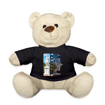Hanovre, Allemagne, ville, horizon, maison, amour - Nounours - noir - Devant