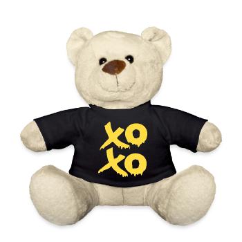 Xoxo Hugs and Kisses en jaune - Nounours - noir - Devant