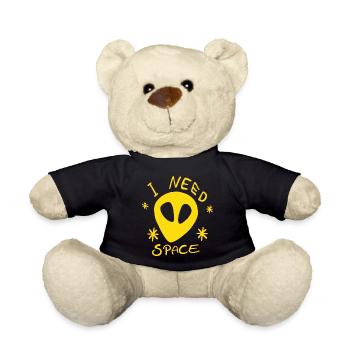 Alien Gelb Universum I NEED SPACE Sterne Weltall - Teddy - Schwarz - Vorne
