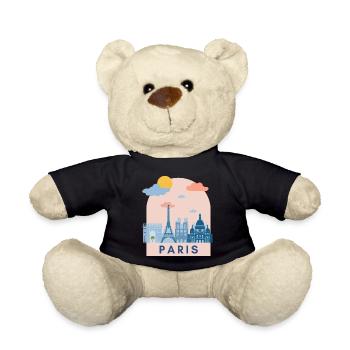 Frankreich Paris Logo Design Europe Urlaub - Teddy - Schwarz - Vorne