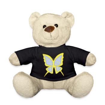 Blue-yellow light papillion - Teddy Bear - black - Front