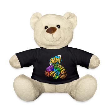 Brain Aesthetic Pop Art Comic Retro Brain Map Neur - Teddy Bear - black - Front