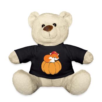 Citrouille Thanksgiving Automne Renard mignon - Nounours - noir - Devant
