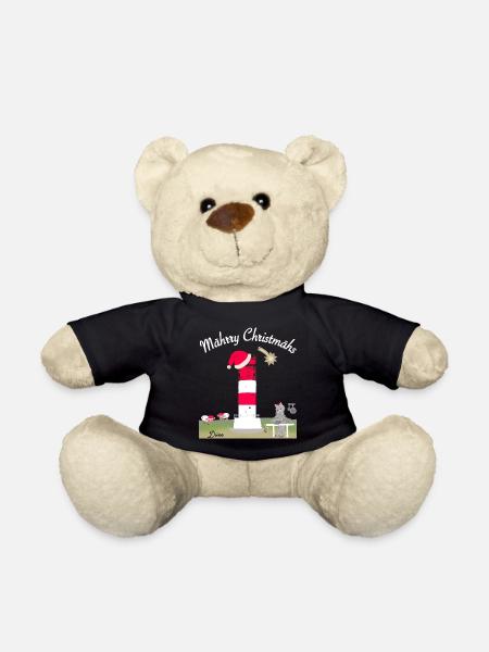 Leuchtturm Düne, Helgoland, Weihnachten - Teddy - Schwarz
