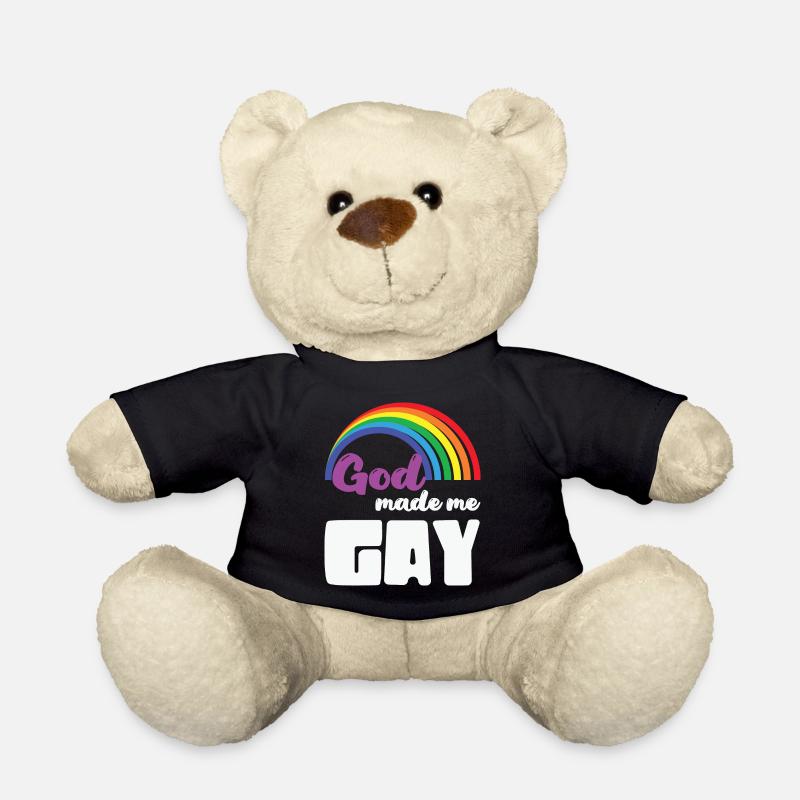LBGT Flag Gay Pride Human God made me Gay - Teddy - Schwarz