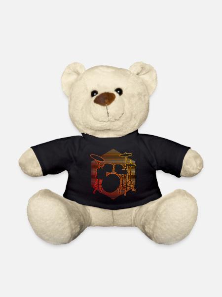 Drum Kit Drummer Drummer Drumming - Teddy Bear - black