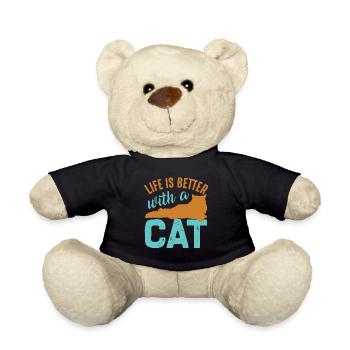 Das Leben ist besser mit einer Katze - Süße Katzen - Teddy - Schwarz - Vorne