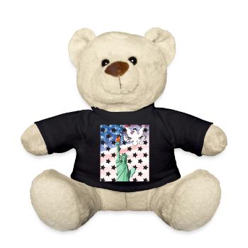 USA, Statue of Liberty - Teddy Bear - black - Front