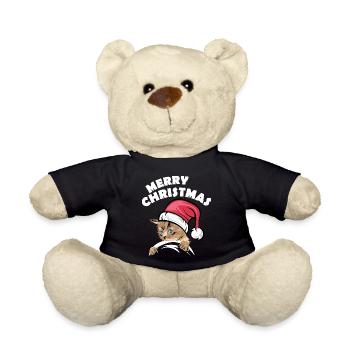 merry christmas Katzen Symbol xmas Katze comic - Teddy - Schwarz - Vorne