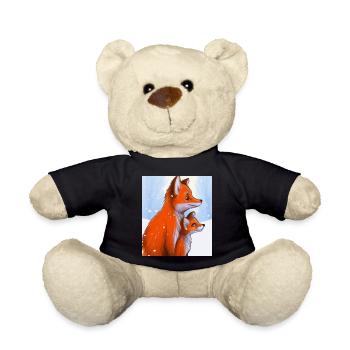 Foxes in the snow - Teddy Bear - black - Front