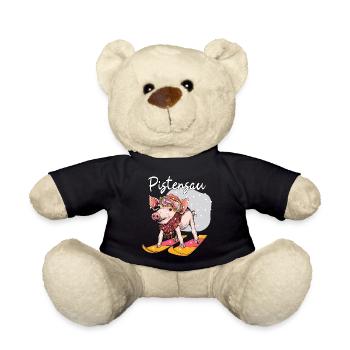 Pistensau Apres Ski Urlaub Geschenk - Teddy - Schwarz - Vorne