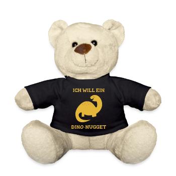 Dino Nugget Nuggets Dinosaurier Geschenk - Teddy - Schwarz - Vorne