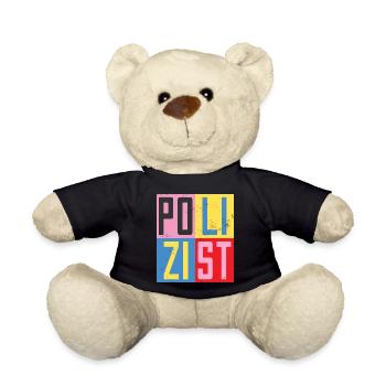 Polizist Design - Teddy - Schwarz - Vorne