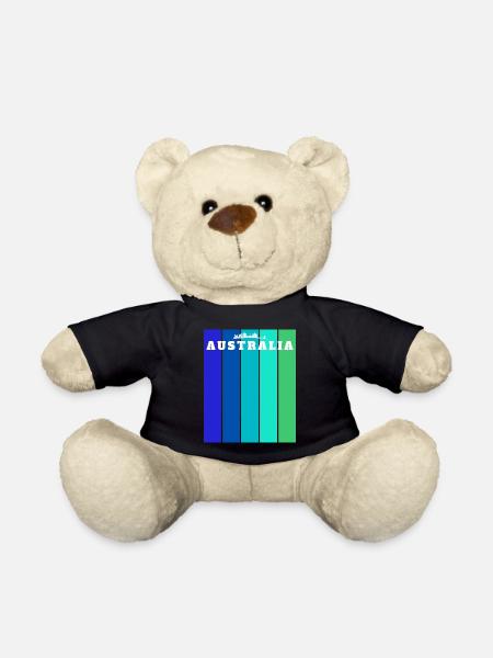 Australia Stripes Skyline - Teddy Bear - black