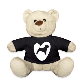Herz Mops Vektor Valentinstag Hund Liebe Love Fan - Teddy - Schwarz - Vorne