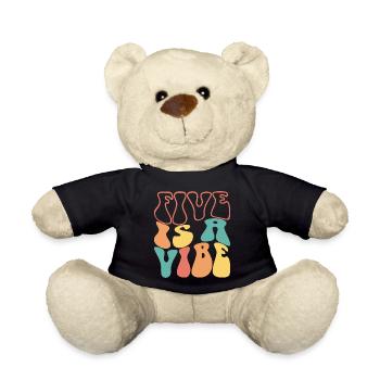 Five Is A Vibe, 5 Jahre alt, Kinder zum 5. Geburtstag - Teddy - Schwarz - Vorne