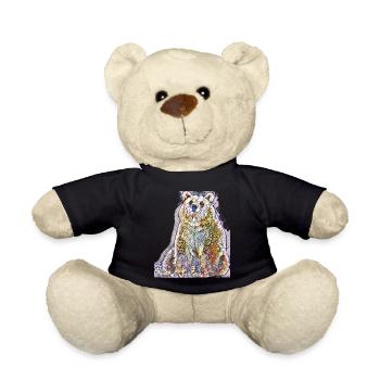 Art Print Art Bear Teddy Grizzly coloré - Nounours - noir - Devant
