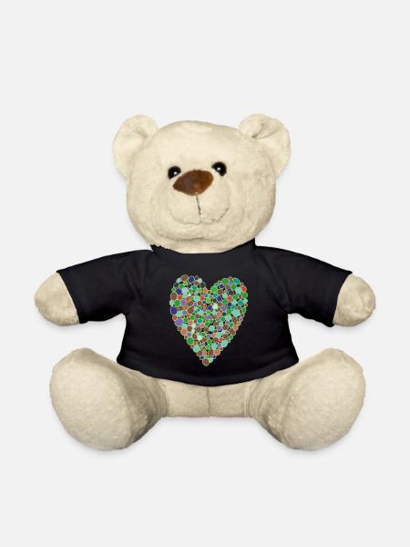 Heart Green - Teddy Bear - black