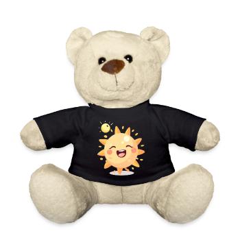 Niedliche Sonne lacht Kawaii Stil Sommer Warm Spaß - Teddy - Schwarz - Vorne