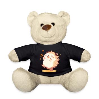 Cute hedgehog dancer - Teddy Bear - black - Front