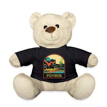 Futuroscope illustration escutcheon, Poitiers France - Teddy Bear - black - Front