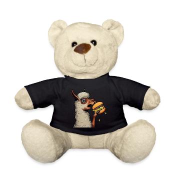 Lama mangeur de cheeseburger - Nounours - noir - Devant