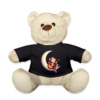 Singe musical dans le croissant de lune - Nounours - noir - Devant