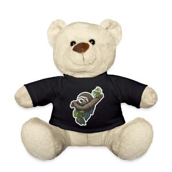 Faultier Faul Langsam Schlafen Lustig - Teddy - Schwarz - Vorne