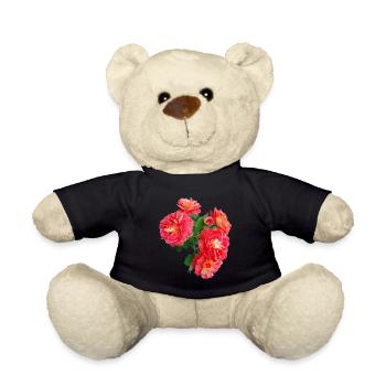 Red rose bush - Teddy Bear - black - Front