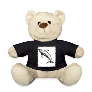 gift blue whale statement present idea sayings - Teddy - Schwarz - Vorne