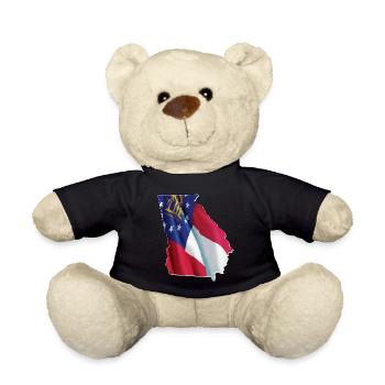 Géorgie (États-Unis) | Drapeau réel | Carte du drapeau - Nounours - noir - Devant