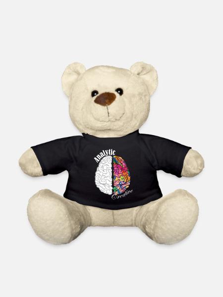 Analytische kreative Gehirnhälfte Linkshirnhälfte Rechtshirnhälfte - Teddy - Schwarz