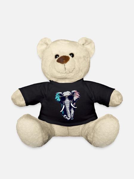 Cool Elefant - Elefant mit Sonnenbrille - Teddy - Schwarz