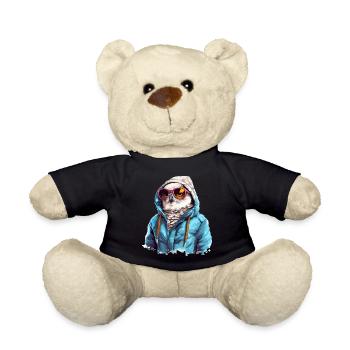 Streetstyle Schneeeule | Eulen-Liebhaber - Teddy - Schwarz - Vorne