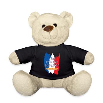 I Eat Pain for Breakfast - Funny French Food - Teddy Bear - black - Front