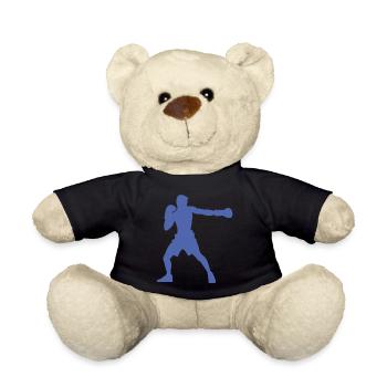 Boxer-Silhouette, Lebendiges Boxsport-Design - Teddy - Schwarz - Vorne